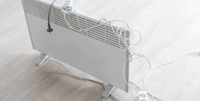 Electric space heater with extension cord